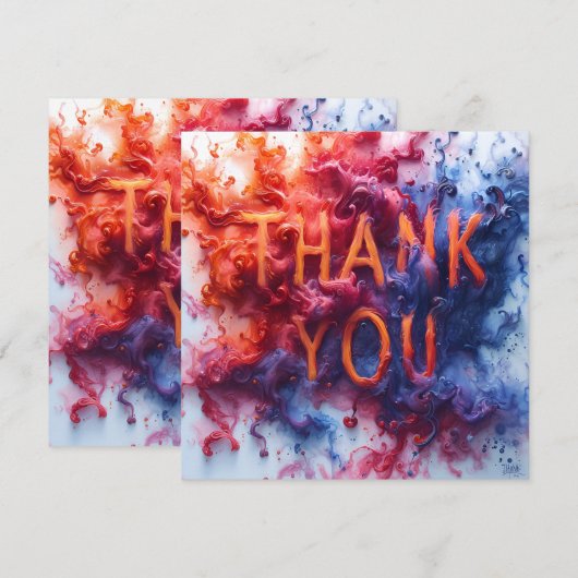 Farblich abstrakt dankeskarte (Vorne/Hinten)