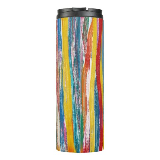 Farblich Abstrakt: Digitale Ölgemälde Thermosbecher (Rückseite)