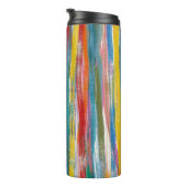 Farblich Abstrakt: Digitale Ölgemälde Thermosbecher (Nach rechts gedreht)