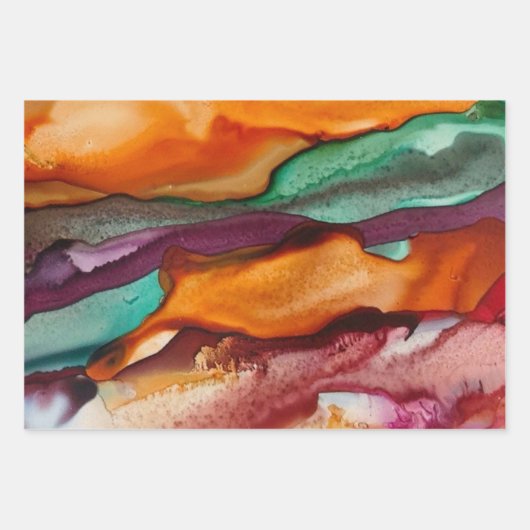 Farblich Abstrakt Geschenkpapier Set (Vorderseite 3)