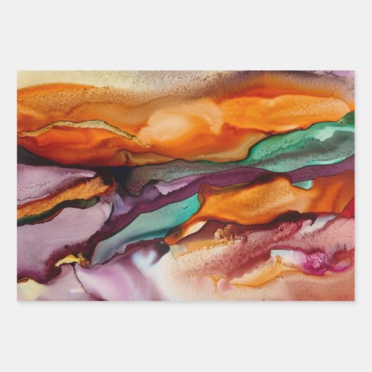 Farblich Abstrakt Geschenkpapier Set (Vorderseite)