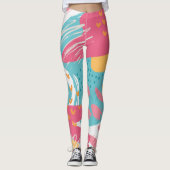 Farblich Abstrakt Leggings (Vorderseite)