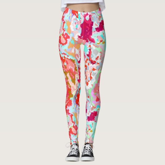 Farblich Abstrakt Leggings (Vorderseite)