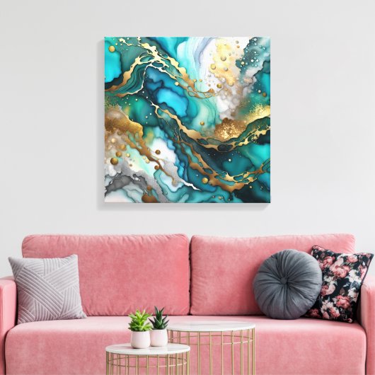 Farblich Abstrakt Leinwanddruck (Insitu (Wohnzimmer))