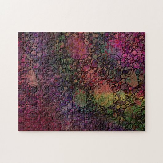 Farblich Abstrakt mit Black & Grungy Circles Puzzle (Horizontal)