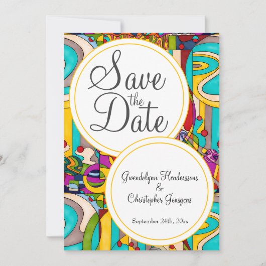 Farblich abstrakt modern Save the Date (Vorderseite)