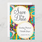 Farblich abstrakt modern Save the Date (Vorne/Hinten)