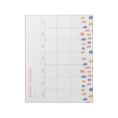 Farblich Abstrakt | Modernes Wochenplaner Notepad Notizblock (Rotiert)