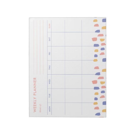 Farblich Abstrakt | Modernes Wochenplaner Notepad Notizblock (Rotiert)