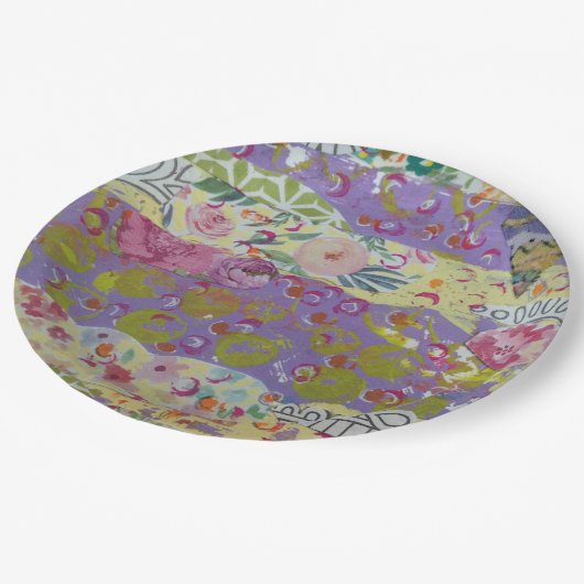 Farblich Abstrakt Pappteller (Schrägansicht)