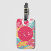 Farblich Abstrakt Personalisiert Gepäckanhänger (Vorderseite Vertikal)