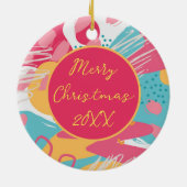 Farblich Abstrakt Personalisiert Keramik Ornament (Hinten)