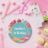 Farblich Abstrakt Personalisiert Pappteller (Party)