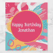 Farblich Abstrakt Personalisiert Weinetikett (Einzelnes Label)