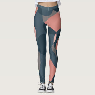 Farblich abstrakt, rosa, blau, grau, Muster Leggings