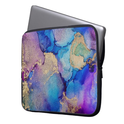 Farblich Abstrakt: Texturierte Ölgemälde. Laptopschutzhülle (Vorderseite Links)
