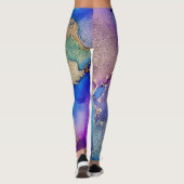 Farblich Abstrakt: Texturierte Ölgemälde. Leggings (Rückseite)