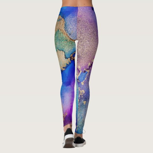 Farblich Abstrakt: Texturierte Ölgemälde. Leggings (Rückseite)