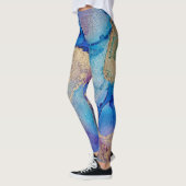 Farblich Abstrakt: Texturierte Ölgemälde. Leggings (Links)