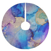 Farblich Abstrakt: Texturierte Ölgemälde. Polyester Weihnachtsbaumdecke (Vorderseite)