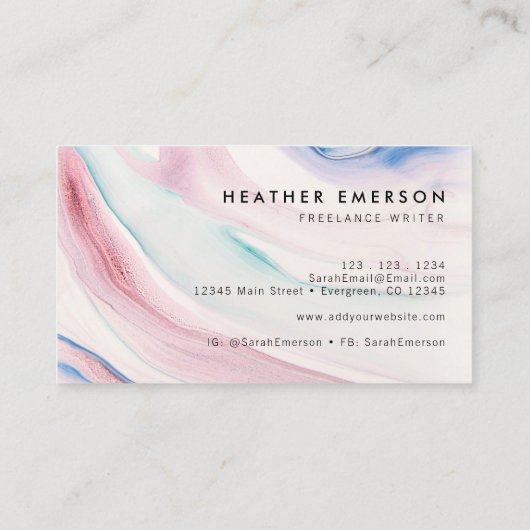 Farblich Abstrakt Visitenkarte (Rückseite)