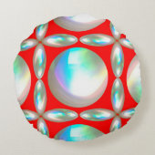 Farblich Abstraktes Rundkopfkissen Rundes Kissen (Rückseite)
