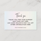 Farblich angepasste Farbeingabe für kalligraphisch Visitenkarte (Rückseite)