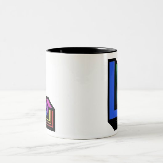 Farblich angepasster Buchstabe L Zweifarbige Tasse (Mittel)