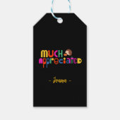 Farblich angepasstes Schwarz Danke Geschenkanhänger (Vorderseite)