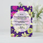 Farblich anpassbare Blumen-Einladungskarte Einladung (Stehend Vorderseite)