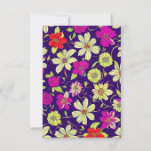 Farblich anpassbare Blumen-Einladungskarte Einladung (Rückseite)