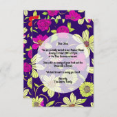 Farblich anpassbare Blumen-Einladungskarte Einladung (Vorne/Hinten)