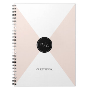 Farblich anpassbares, modernes Monogramm-Hochzeits Notizblock
