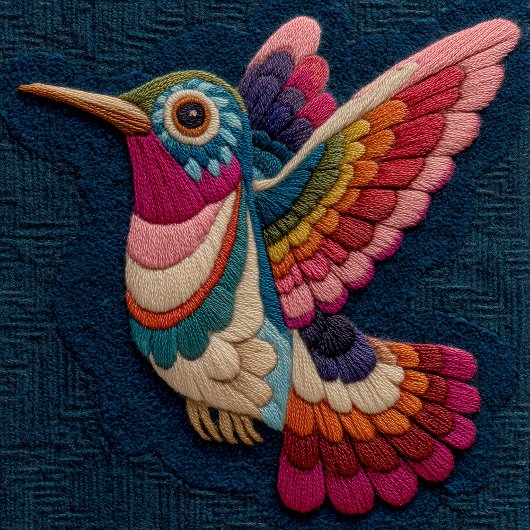 Farblich bestickte Hummingbird-Muster-Socken Socken