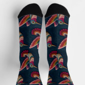 Farblich bestickte Hummingbird-Muster-Socken Socken (Oben)