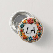 Farblich besticktes Alphabet-Design Button (Vorne & Hinten)