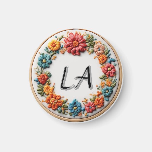 Farblich besticktes Alphabet-Design Magnet (Vorne)