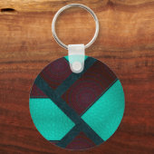 Farblich blaue gestanzte Patchwork-Leder Schlüsselanhänger (Vorderseite)