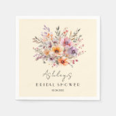 Farblich, Blume Bouquet Brautparty Serviette (Vorderseite)