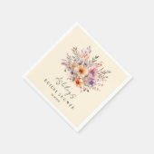 Farblich, Blume Bouquet Brautparty Serviette (Ecke)
