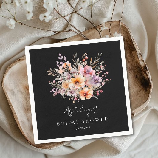 Farblich, Blume Bouquet Brautparty Serviette