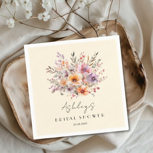 Farblich, Blume Bouquet Brautparty Serviette