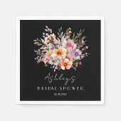 Farblich, Blume Bouquet Brautparty Serviette (Vorderseite)