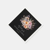 Farblich, Blume Bouquet Brautparty Serviette (Ecke)