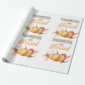 Farblich dankbar und gesegnet mit Kürbisgeschenk Geschenkpapier (Ungerollt)