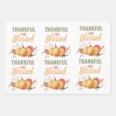 Farblich dankbar und gesegnet mit Kürbisgeschenk Geschenkpapier Set (Vorderseite)