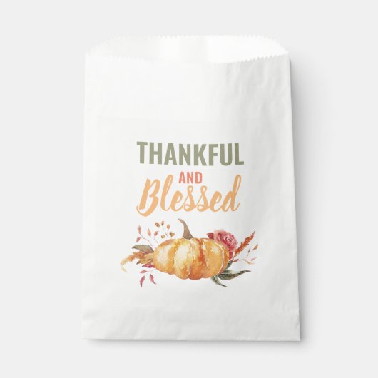 Farblich dankbar und gesegnet mit Kürbisgeschenk Geschenktütchen (Vorderseite)