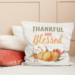 Farblich dankbar und gesegnet mit Kürbisgeschenk Kissen