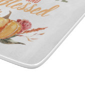 Farblich dankbar und gesegnet mit Kürbisgeschenk Schneidebrett (Ecke)