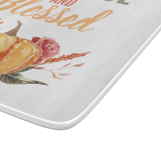 Farblich dankbar und gesegnet mit Kürbisgeschenk Schneidebrett (Ecke)